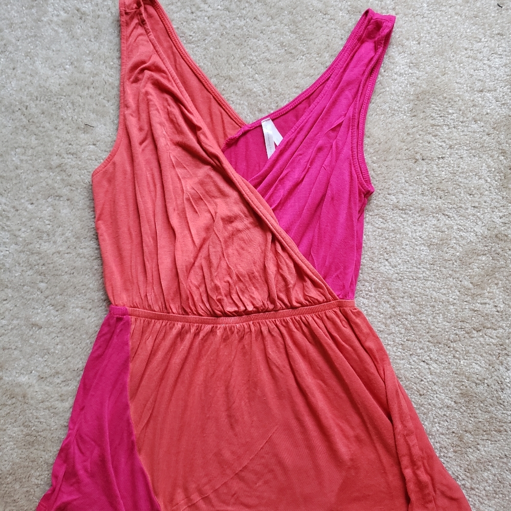 Pink and orange sleeveless summer top size small